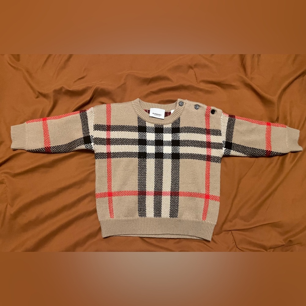 Burberry Kids' Denny Jacquard Check Wool & Cashmere Sweater (Baby & Toddler)